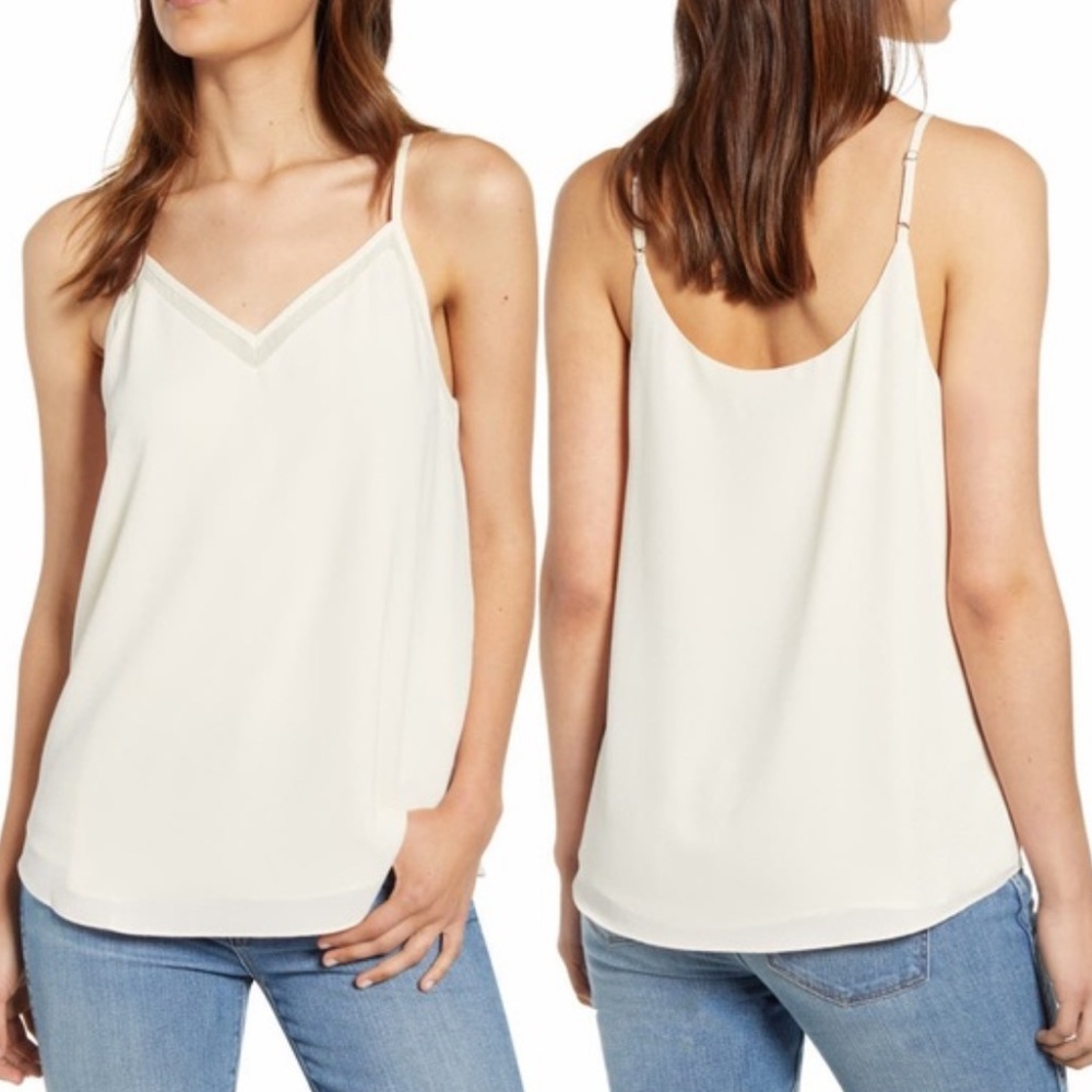 1. State Chiffon Inset Tank size small in cream